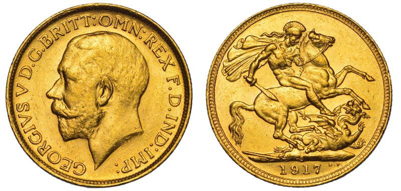 AUSTRALIA. GEORGE V, 1910-1936. Sovereign 1917. Sydney.  - Auction Light Numismatics - Cambi Casa d'Aste