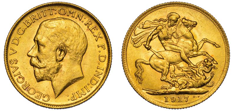 AUSTRALIA. GEORGE V, 1910-1936. Sovereign 1917. Melbourne.  - Asta Numismatica Light - Cambi Casa d'Aste