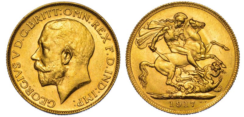 AUSTRALIA. GEORGE V, 1910-1936. Sovereign 1917. Perth.  - Asta Numismatica Light - Cambi Casa d'Aste