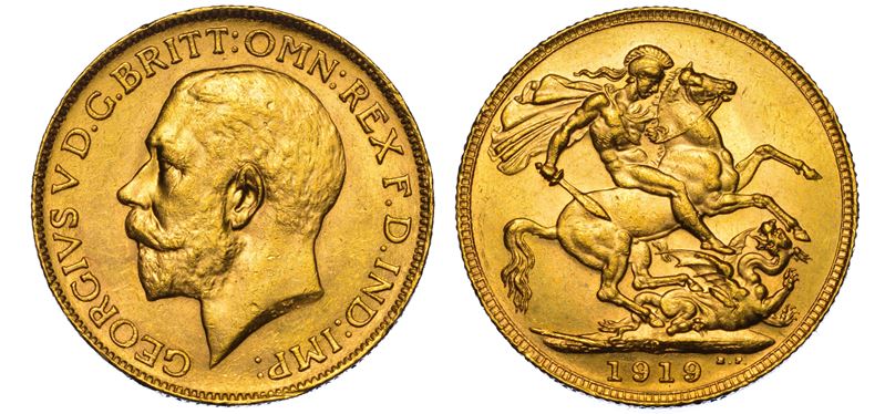 AUSTRALIA. GEORGE V, 1910-1936. Sovereign 1919. Perth.  - Asta Numismatica Light - Cambi Casa d'Aste