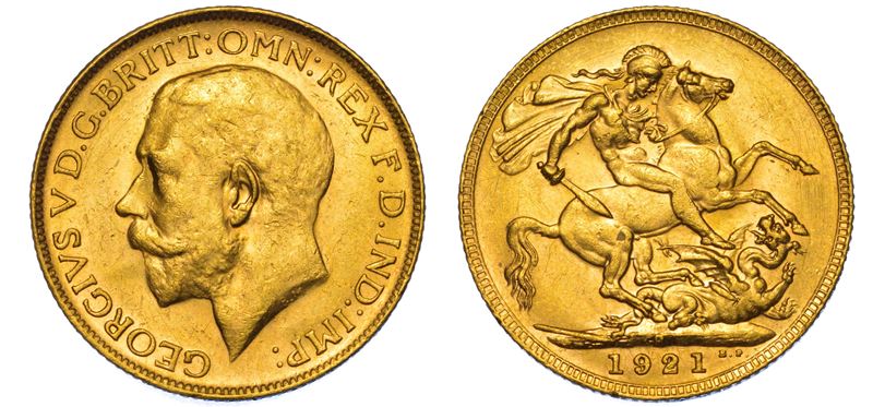 AUSTRALIA. GEORGE V, 1910-1936. Sovereign 1921. Perth.  - Auction Light Numismatics - Cambi Casa d'Aste