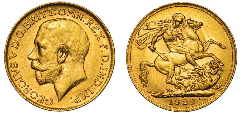 AUSTRALIA. GEORGE V, 1910-1936. Sovereign 1922. Perth.  - Auction Light Numismatics - Cambi Casa d'Aste