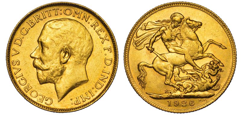 AUSTRALIA. GEORGE V, 1910-1936. Sovereign 1926. Melbourne.  - Auction Light Numismatics - Cambi Casa d'Aste