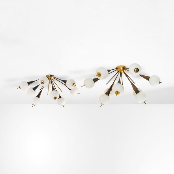 Stilnovo - Due lampade a plafone.