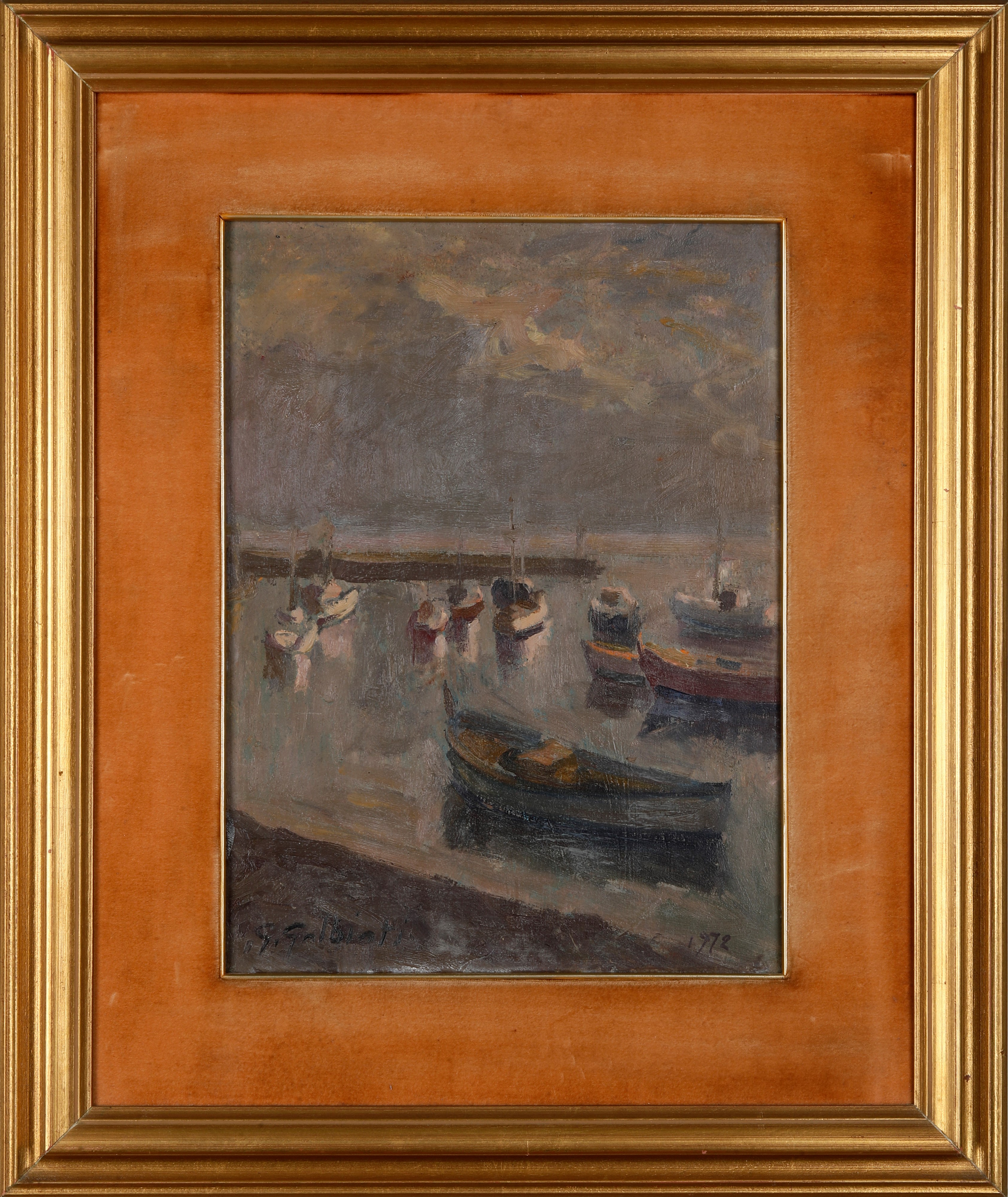 Giacinto Galbiati - Barche nel Porticciolo di Chiavari