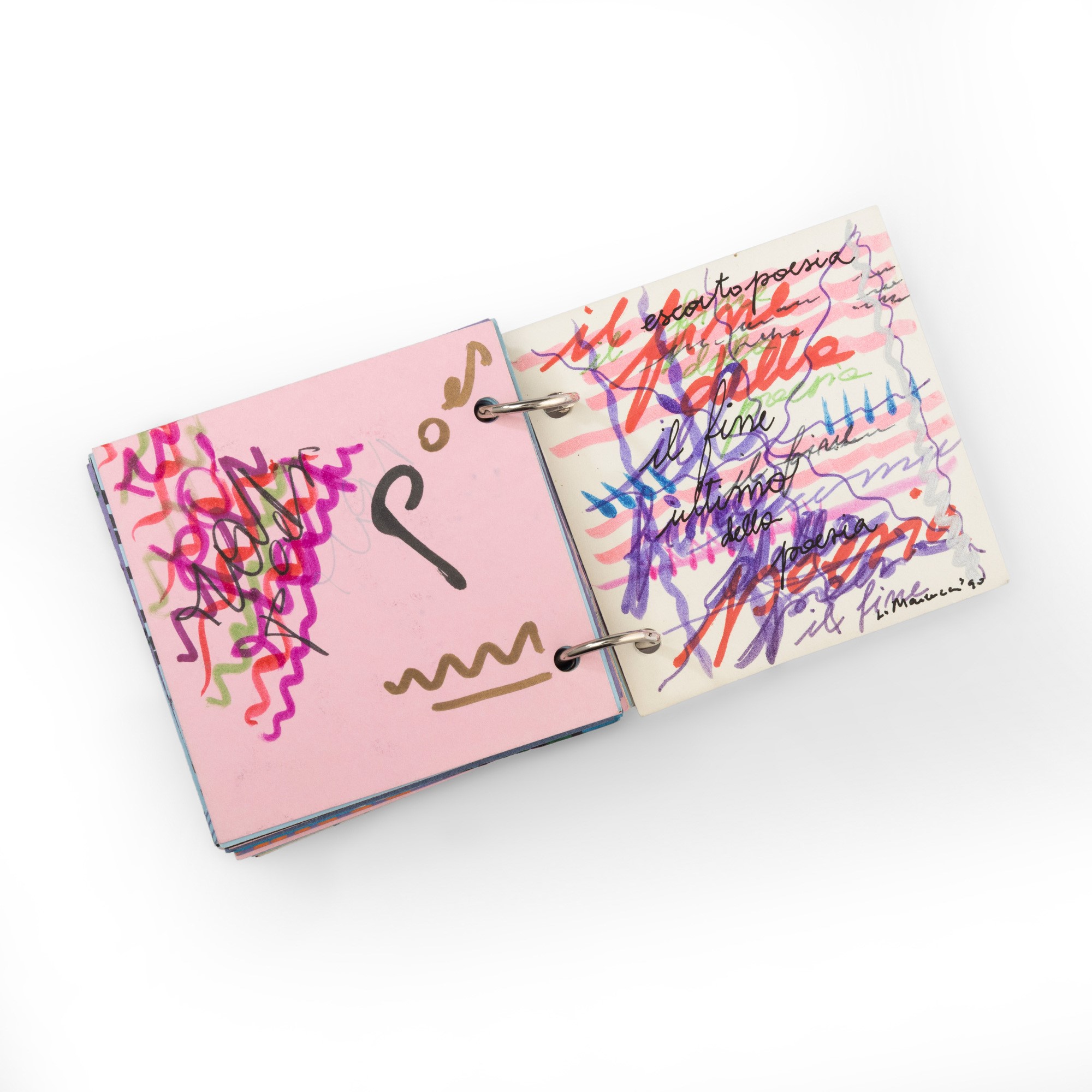 Lucia Marcucci - Poema infinito, pennarello su carta, 1990