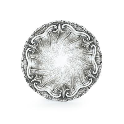 Argentiere Miracoli, Alzata in argento fuso e sagomato, argenteria milanese del XX secolo