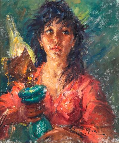Ritratto femminile, olio su tela