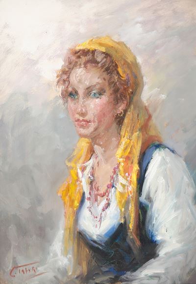 Figura femminile, olio su tela