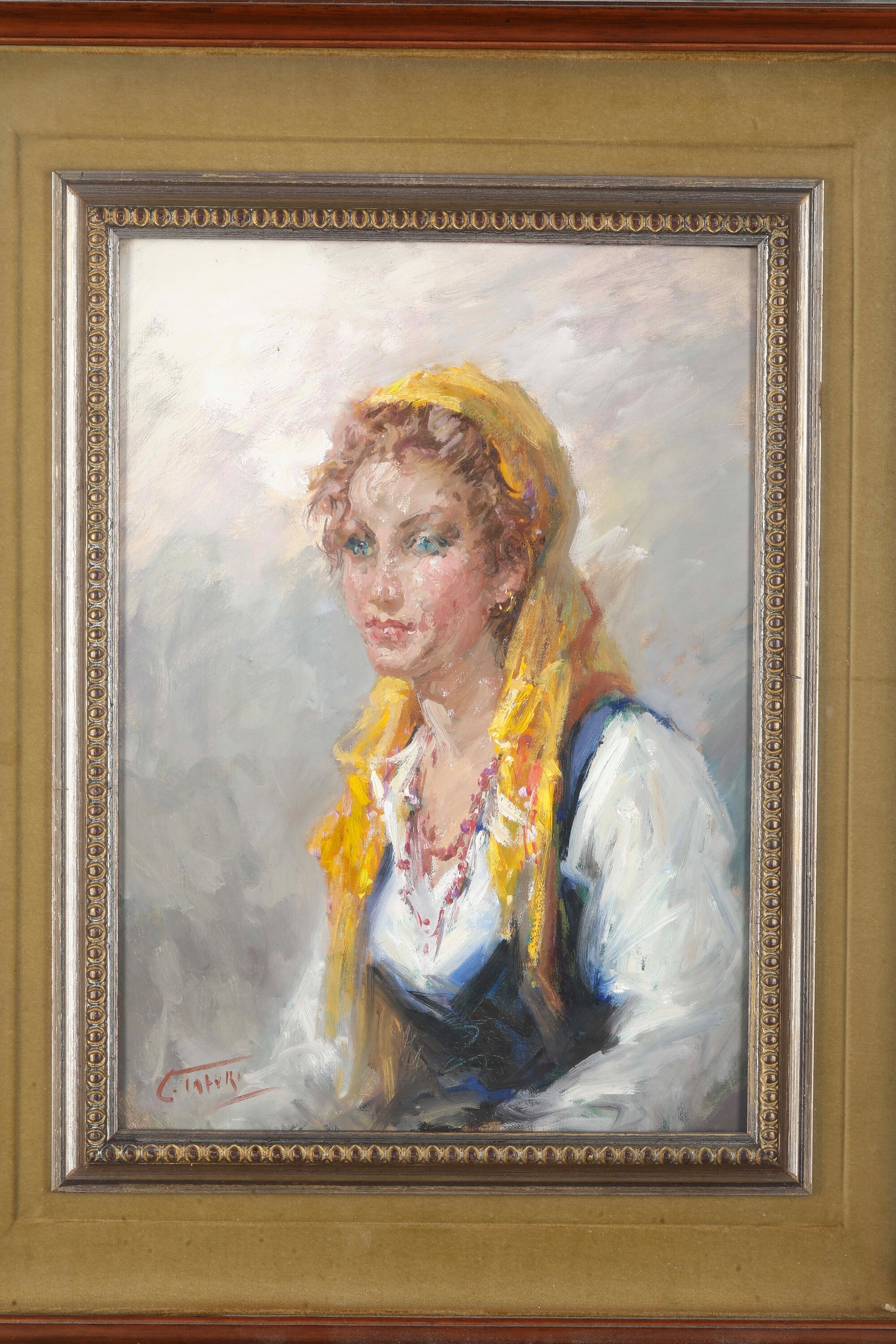 Clemente Tafuri - Figura femminile, olio su tela