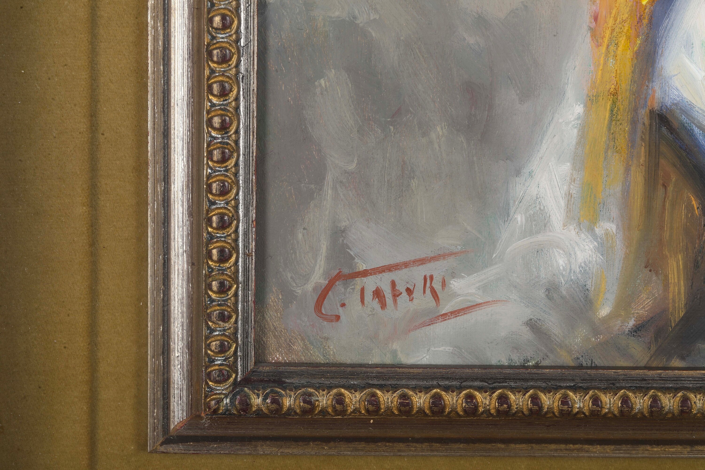 Clemente Tafuri - Figura femminile, olio su tela