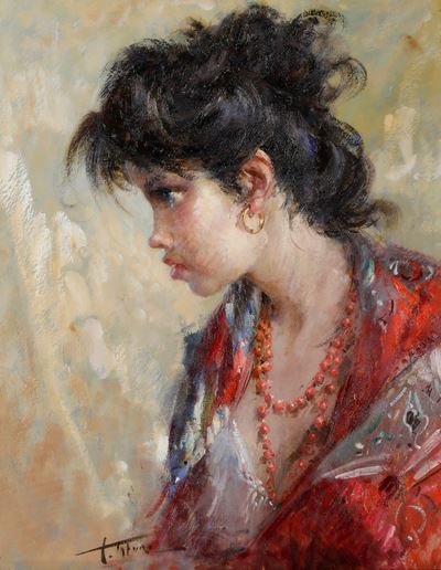Ritratto femminile, olio su tela