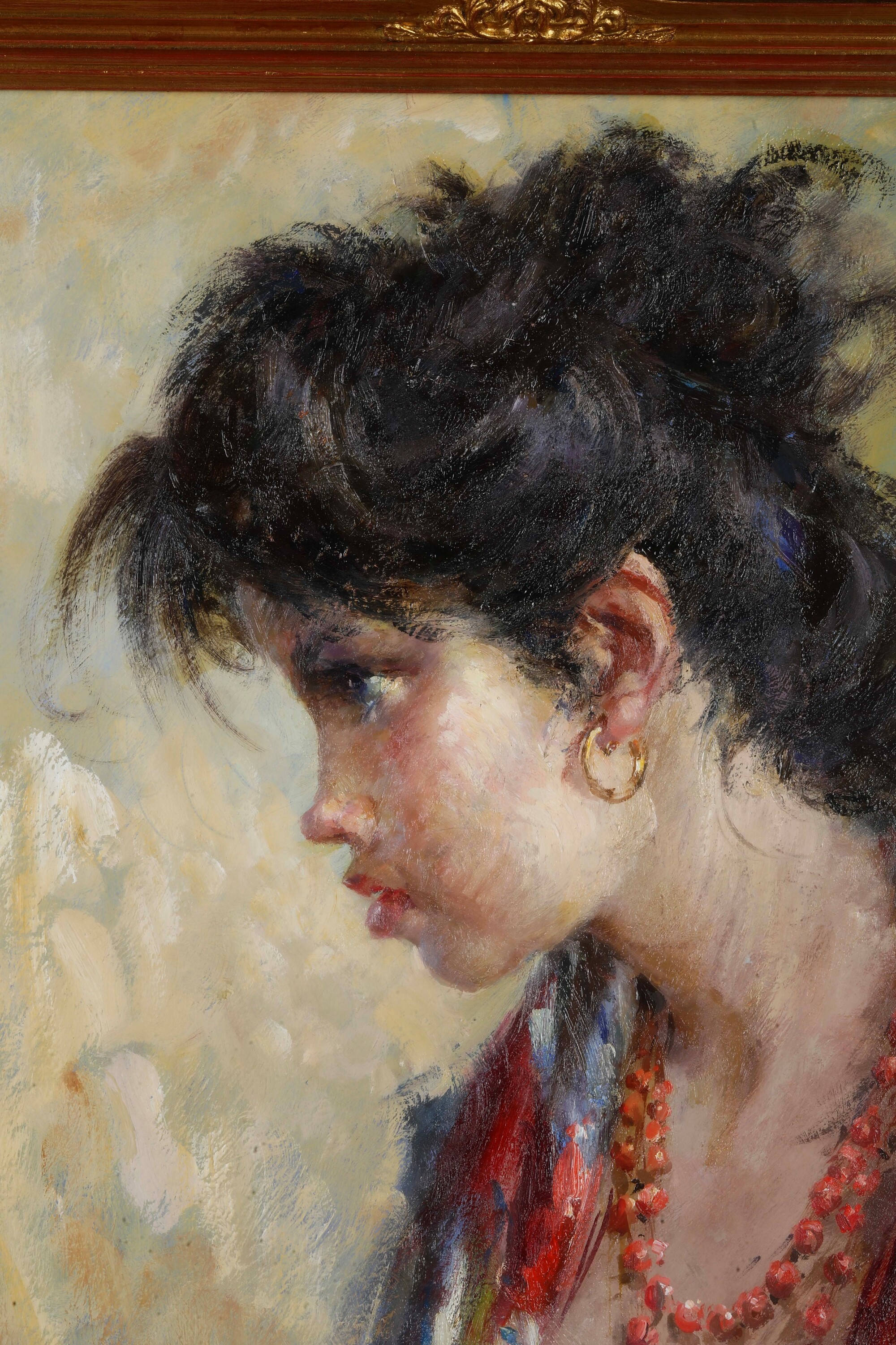 Clemente Tafuri - Ritratto femminile, olio su tela