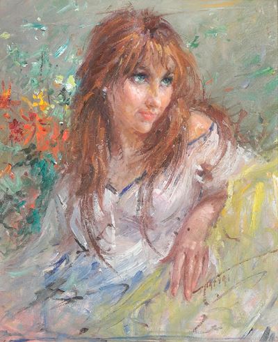 Ritratto femminile, olio su tela