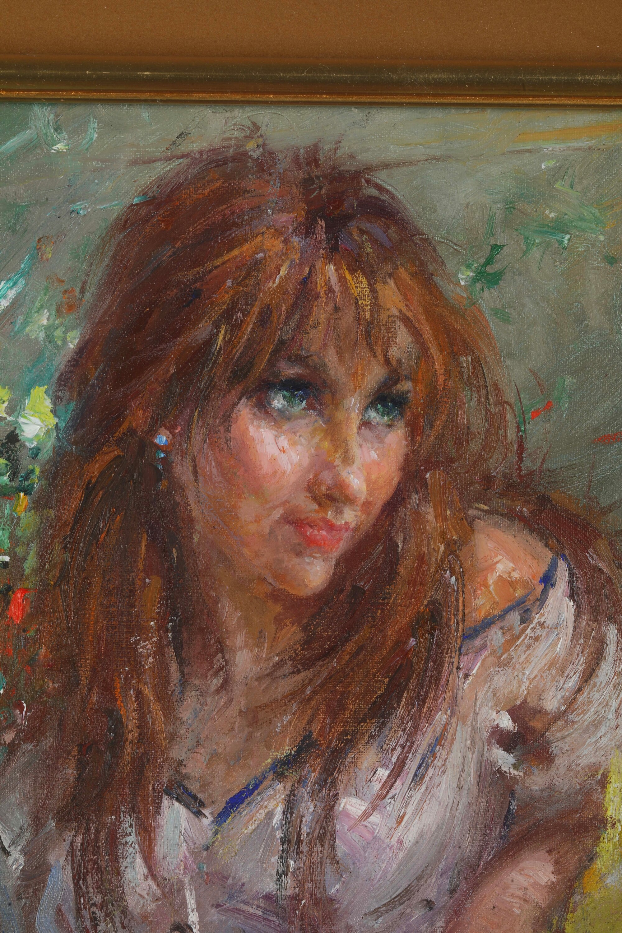 Clemente Tafuri - Ritratto femminile, olio su tela