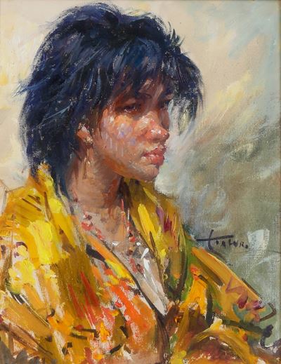 Ritratto femminile, olio su tela