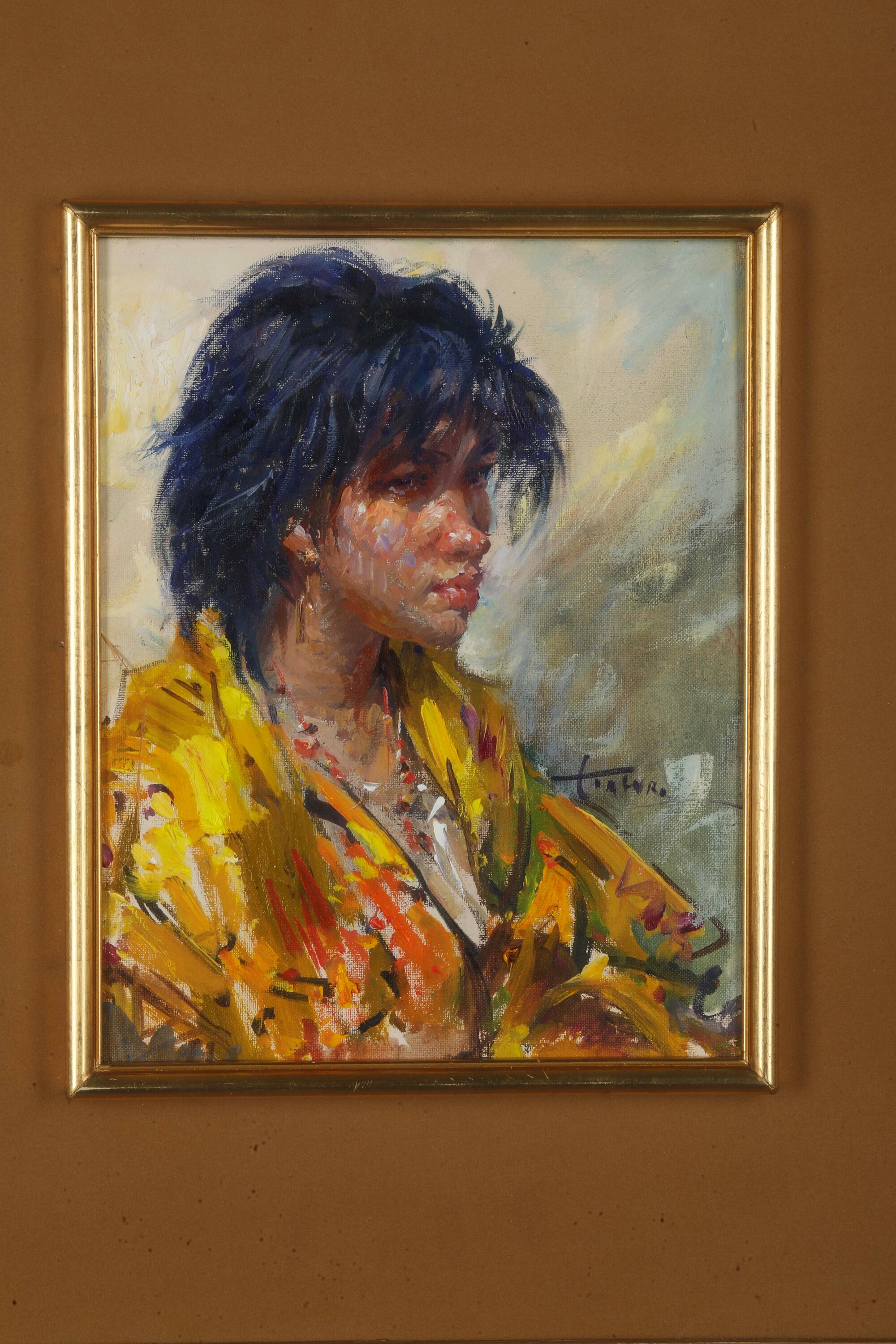 Clemente Tafuri - Ritratto femminile, olio su tela