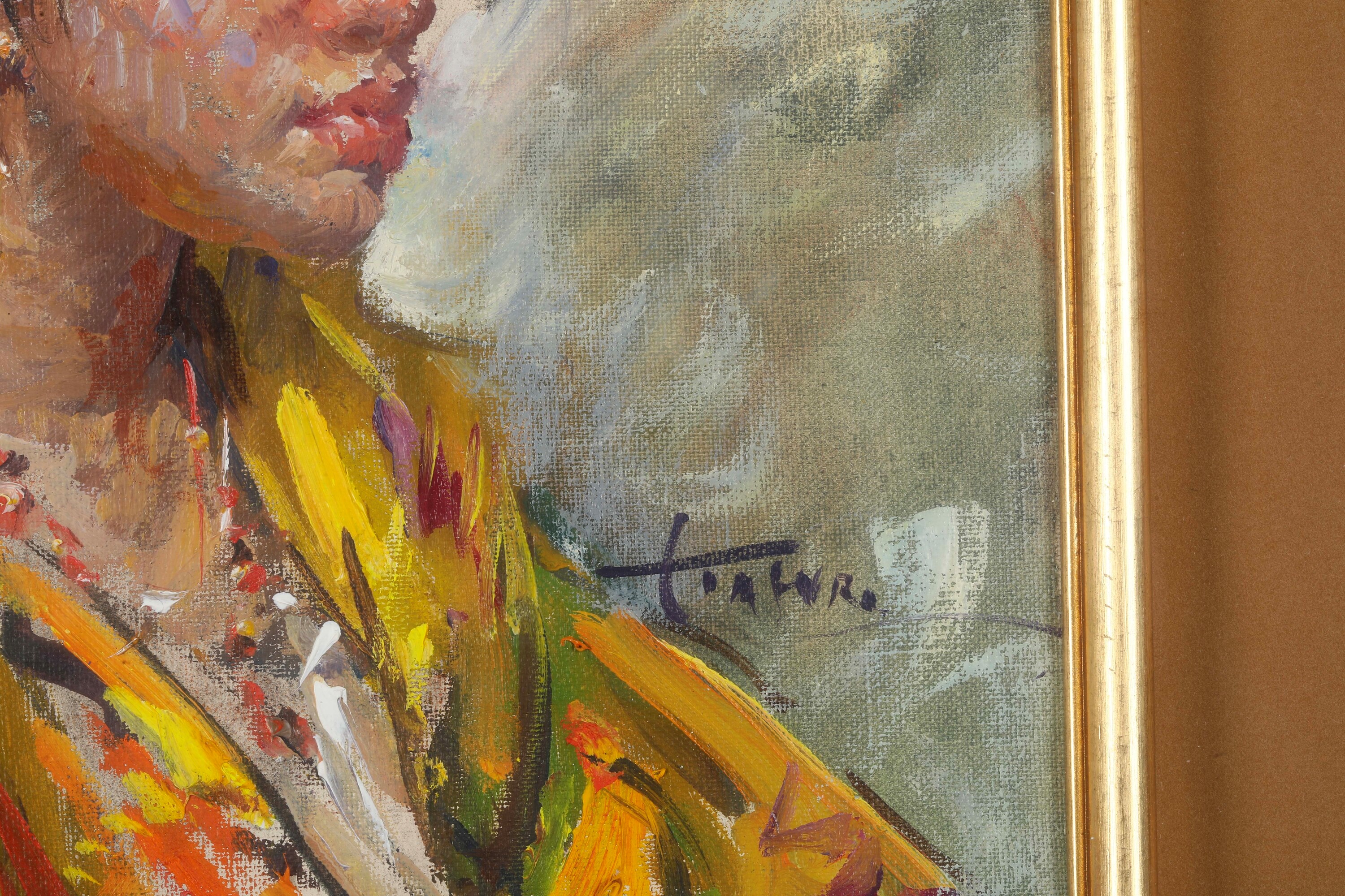 Clemente Tafuri - Ritratto femminile, olio su tela