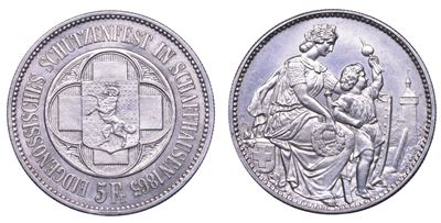 Svizzera, Tiri Federali: 5 Franken 1865, Schaffhausen