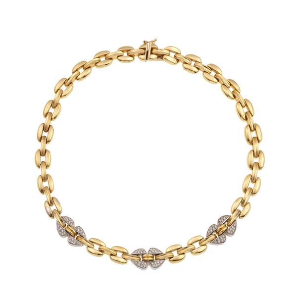 Diamond and gold necklace