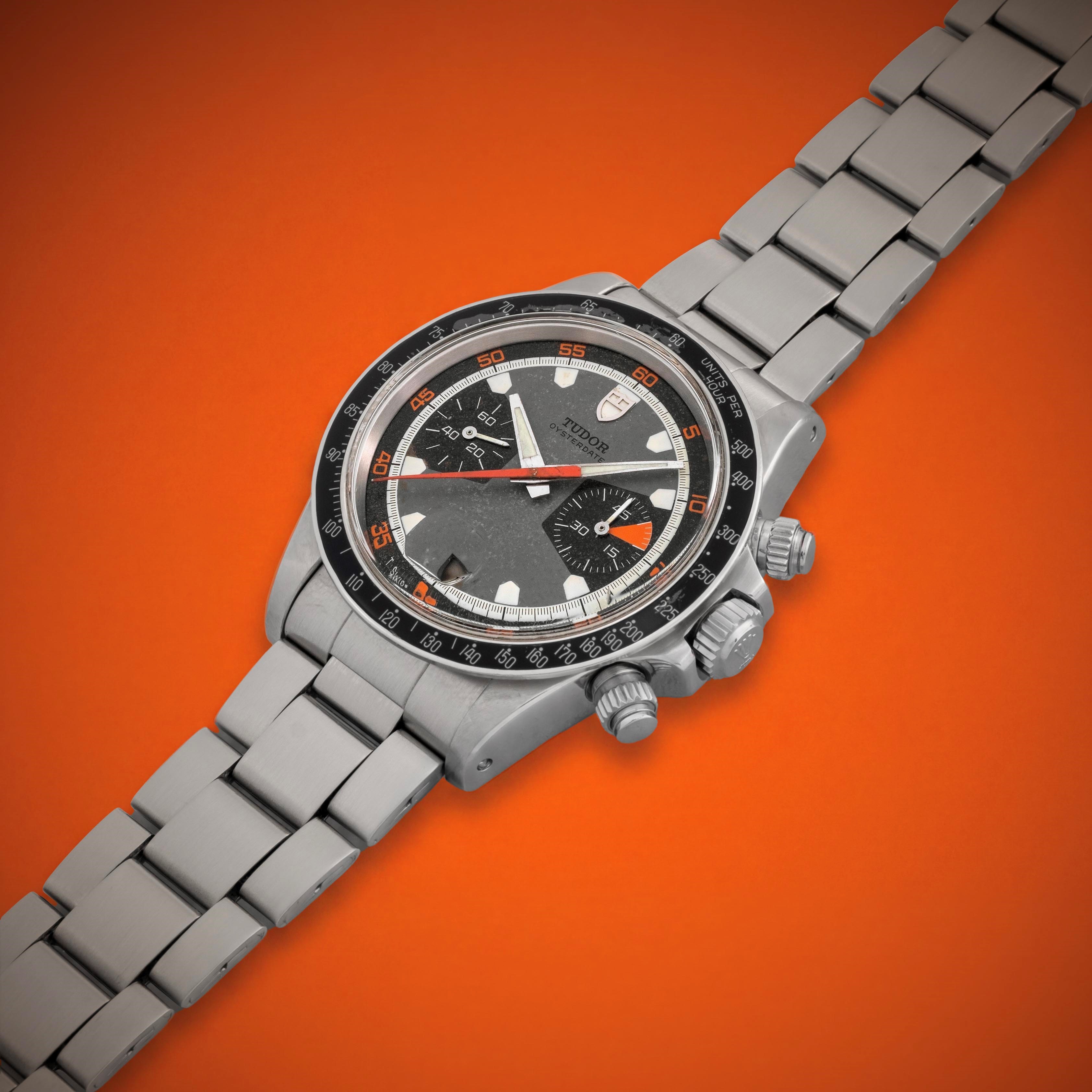 Tudor - Montecarlo ref. 7031/0 “Home Plate”, cronografo in acciaio con quadrante grigio e Valjoux...