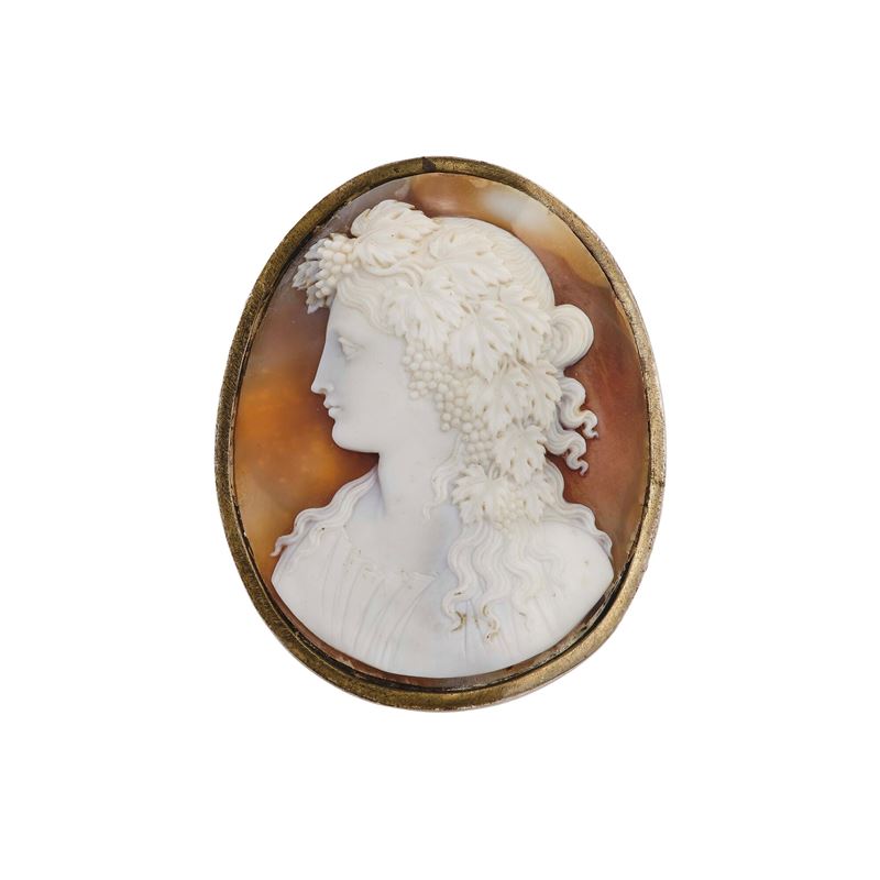 Shell cameo and silver pendent  - Auction Fine Jewellery - Cambi Casa d'Aste