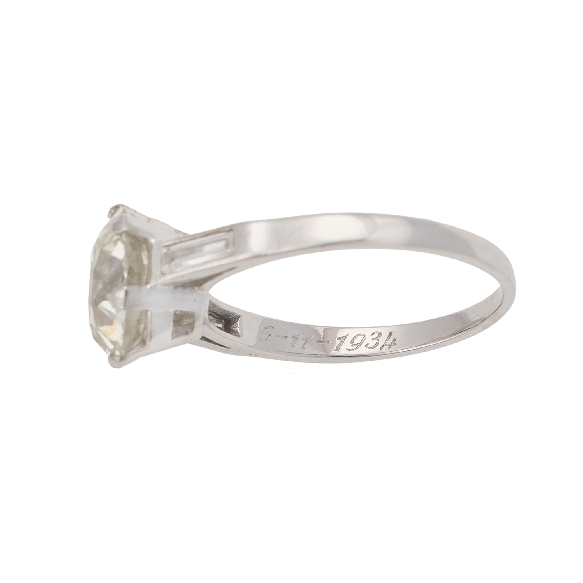Anello con Diamante di Vecchio Taglio di Ct 3.00 Circa,