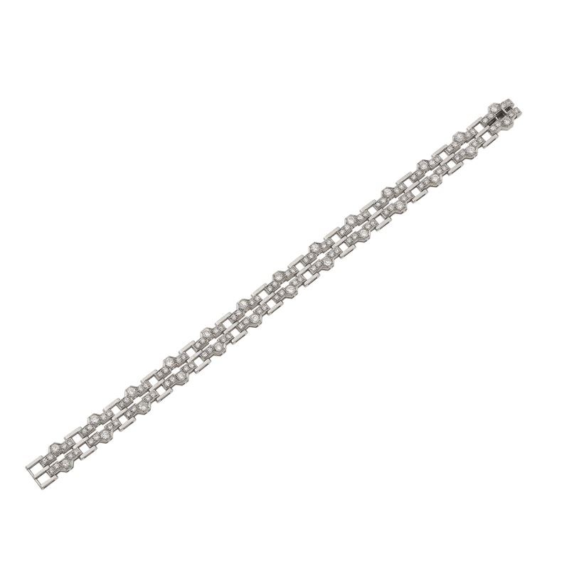 Diamond and platinum bracelet. Signed Castelli, Milano  - Auction Fine Jewellery - Cambi Casa d'Aste