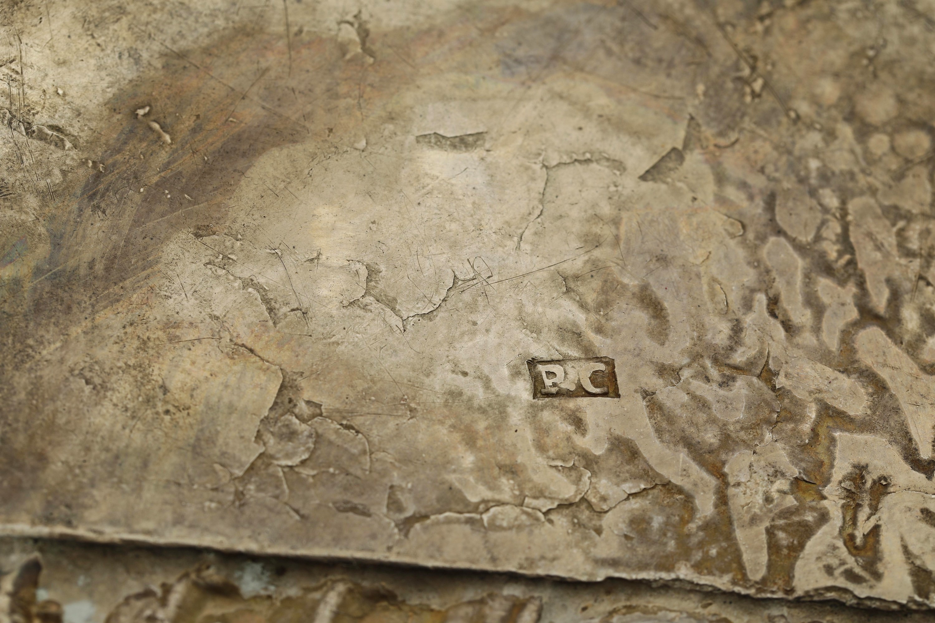 Acquasantiera, argenteria barocca italiana del XVIII secolo (probabilmente Napoli), marchio dell’...