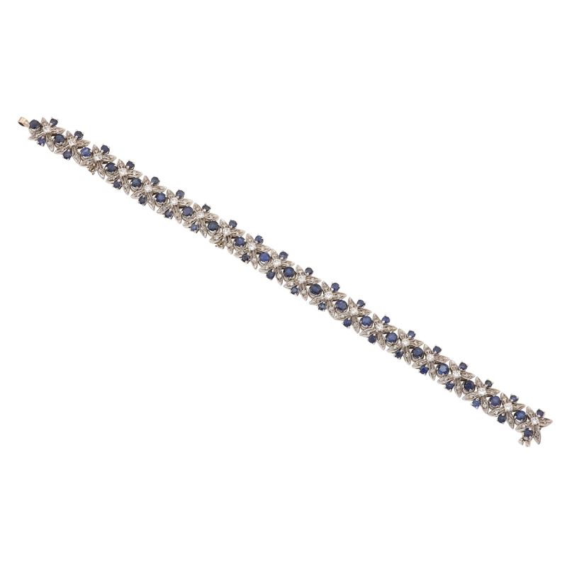 Sapphire, diamond and gold bracelet  - Auction Fine Jewellery - Cambi Casa d'Aste