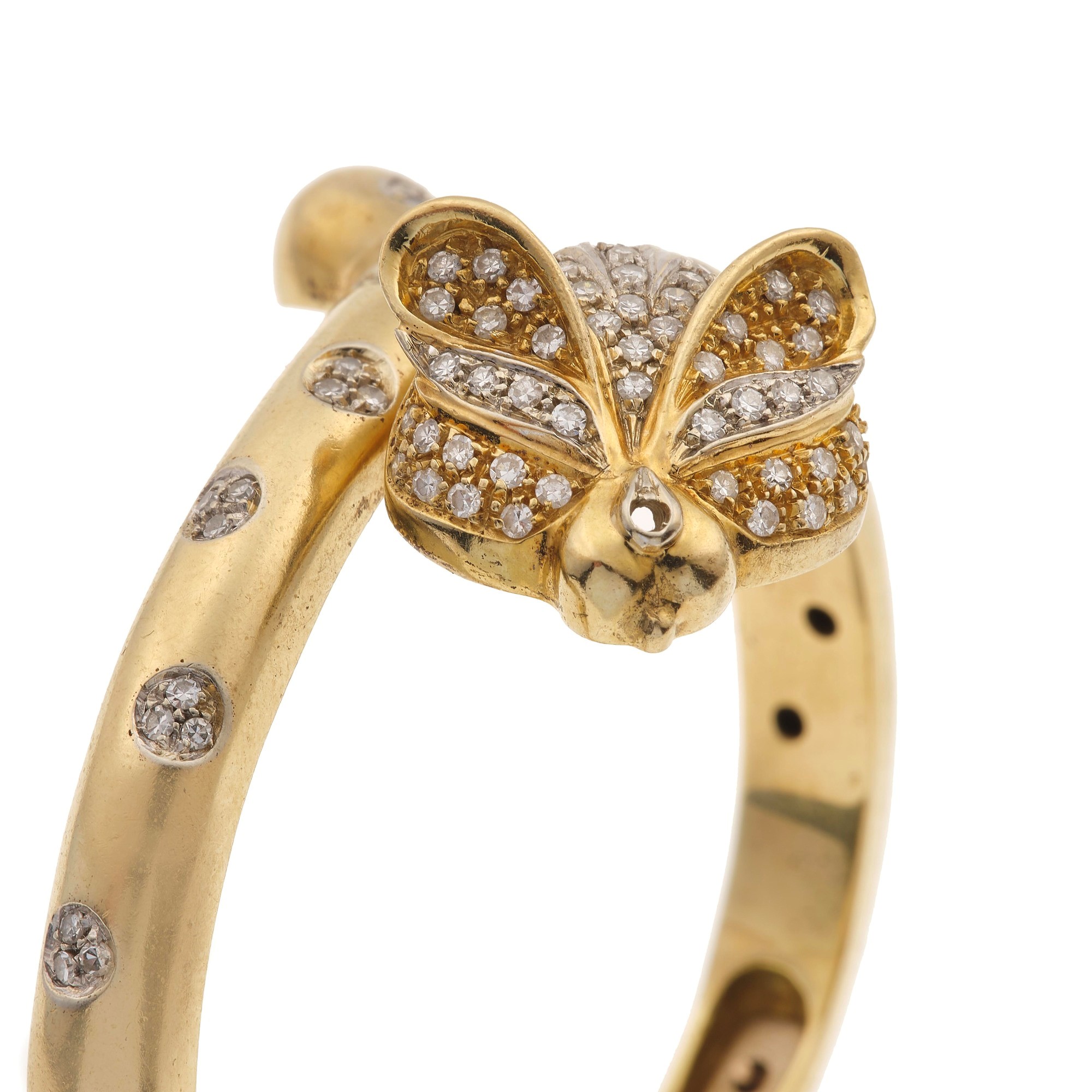 Bracciale Rigido "farfalla" con Diamanti Taglio Huit-huit