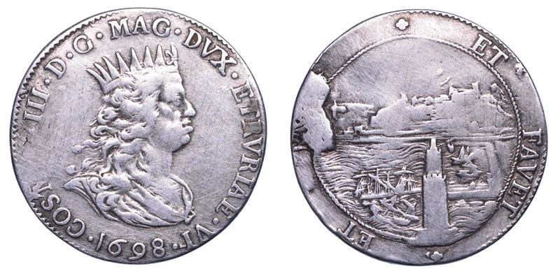 LIVORNO. COSIMO III DE' MEDICI, 1670-1723. Tollero 1698.  - Auction Light Numismatics - Cambi Casa d'Aste