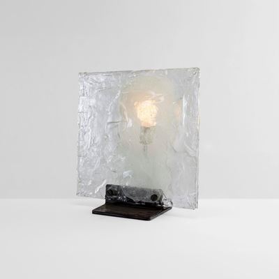 Lampada da tavolo mod. LT 359, ottone e vetro di Murano