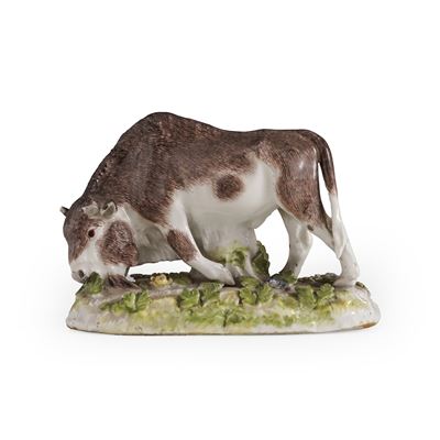 Meissen, Figurina di bisonte (modello di Peter Reinicke), porcellana, circa 1760
