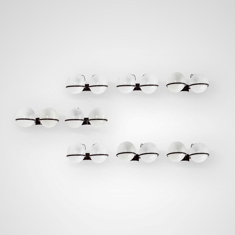 Gino Sarfatti : Otto lampade da parete mod 238/2  - Asta Design 200 - Cambi Casa d'Aste