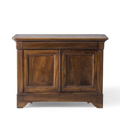 Credenza in legno a due ante e un cassetto, XIX-XX secolo