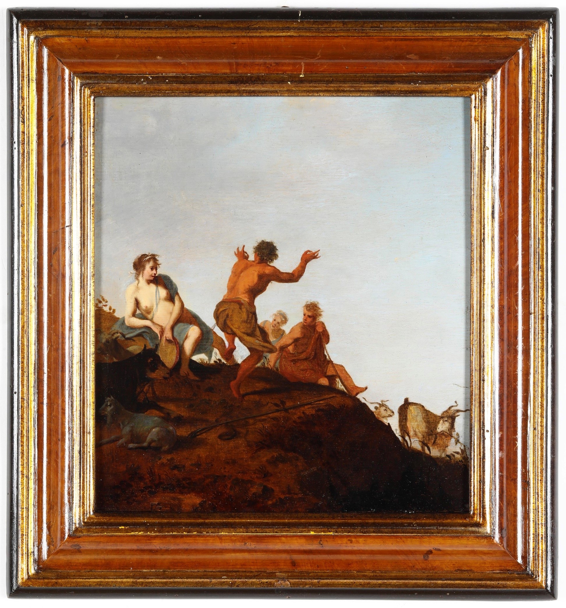 Dirck Van Der Lisse - Scena pastorale, olio su tavola