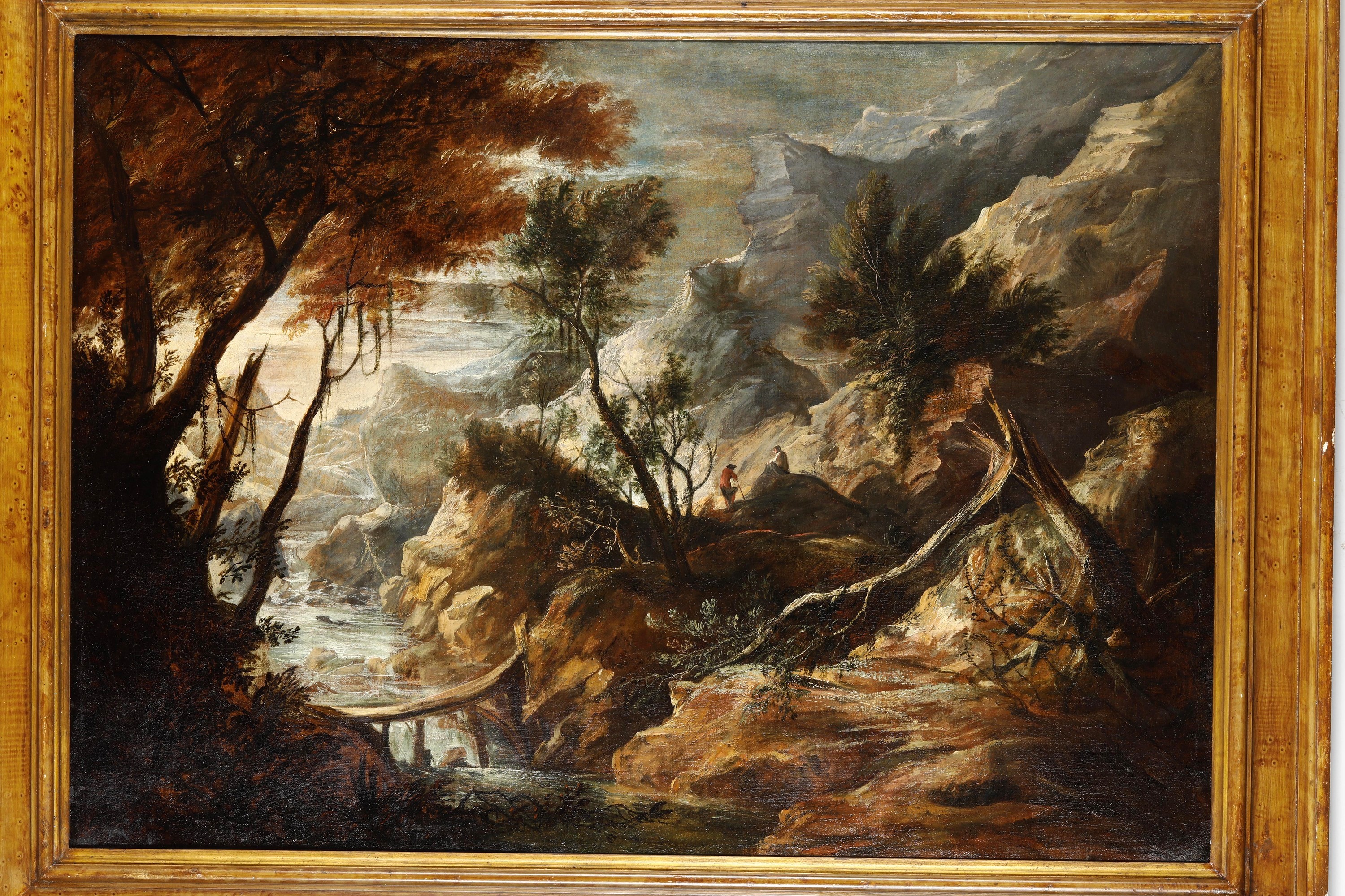 Pietro Montanini - Paesaggio di montagna, olio su tela