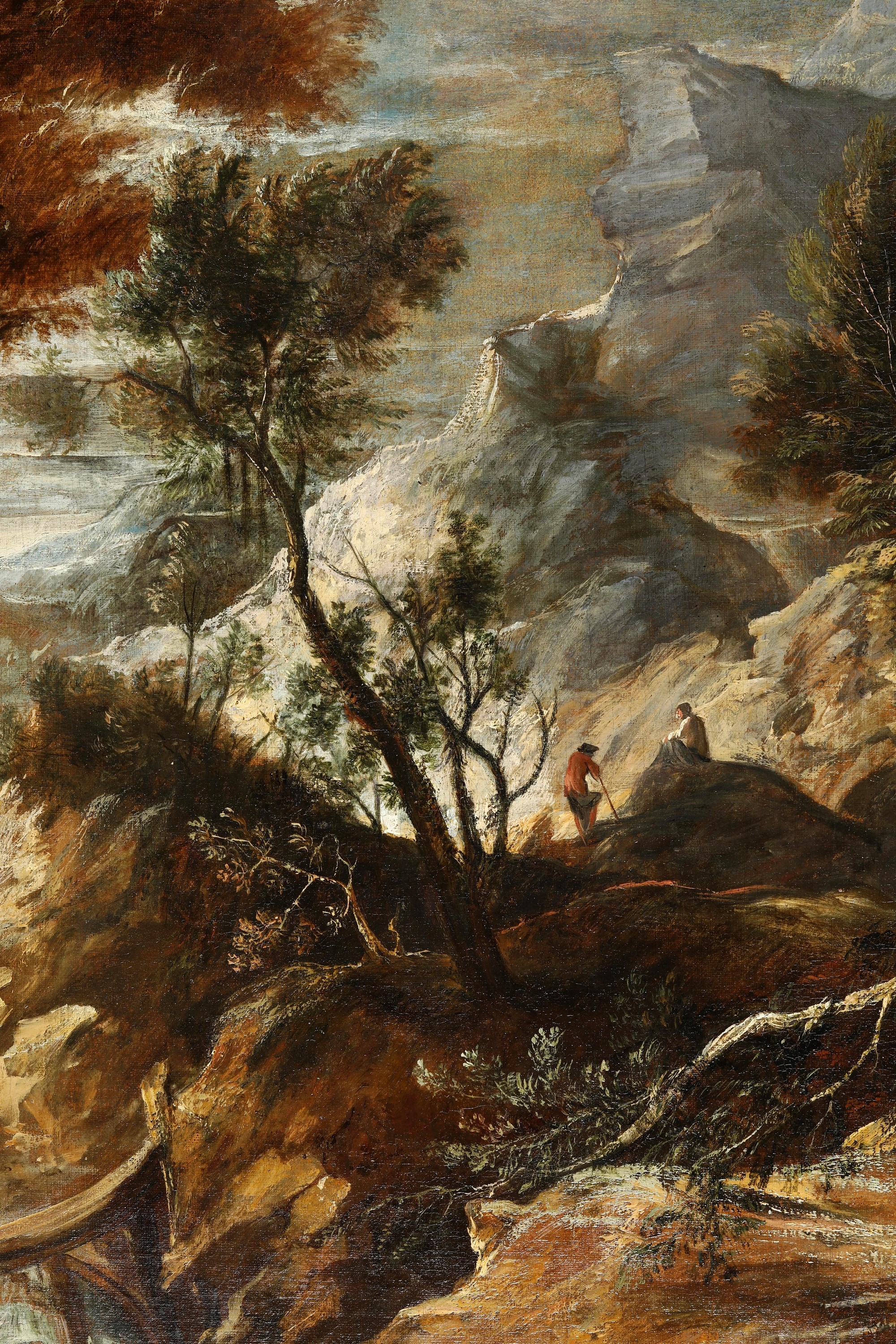 Pietro Montanini - Paesaggio di montagna, olio su tela