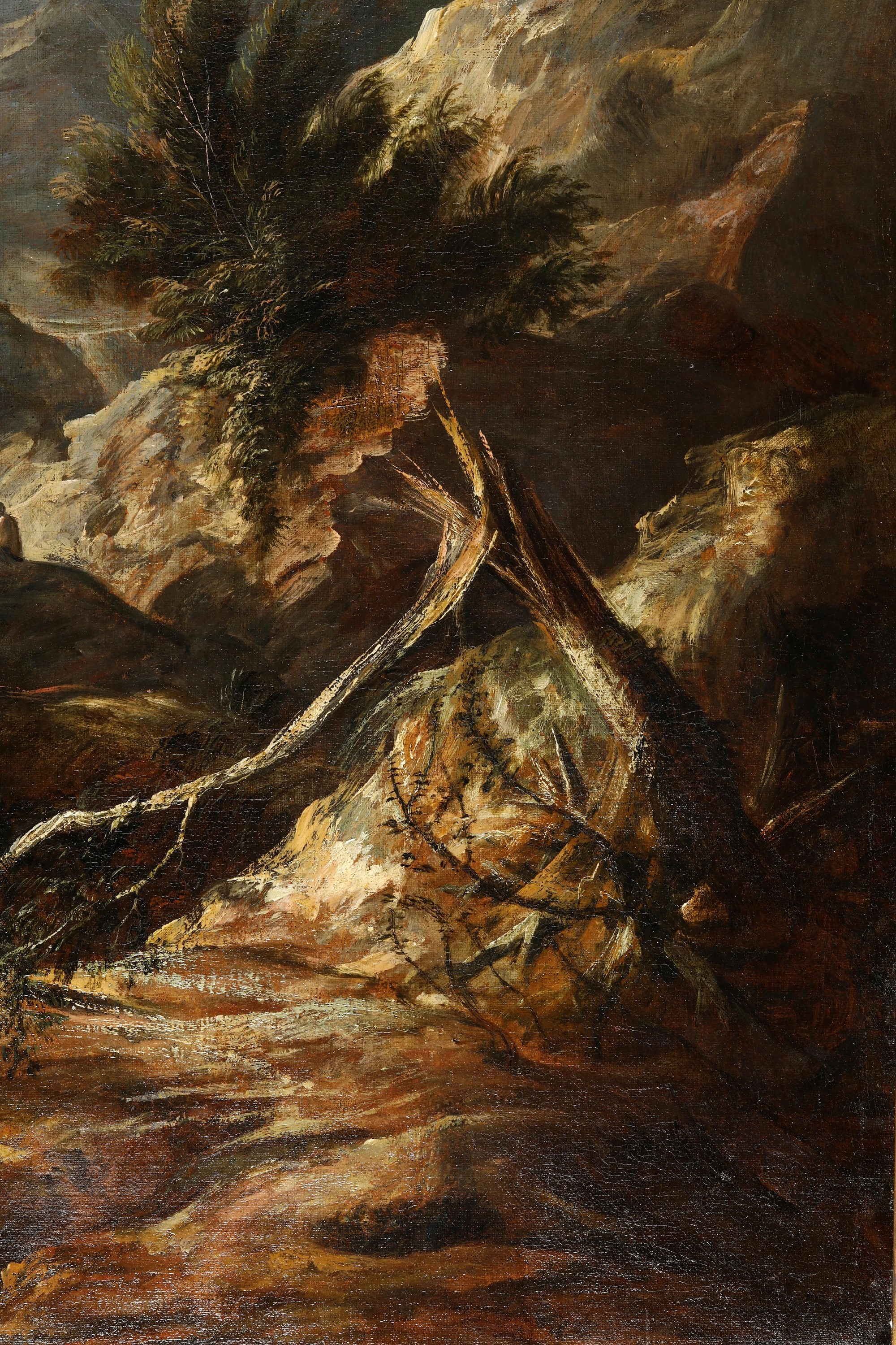 Pietro Montanini - Paesaggio di montagna, olio su tela