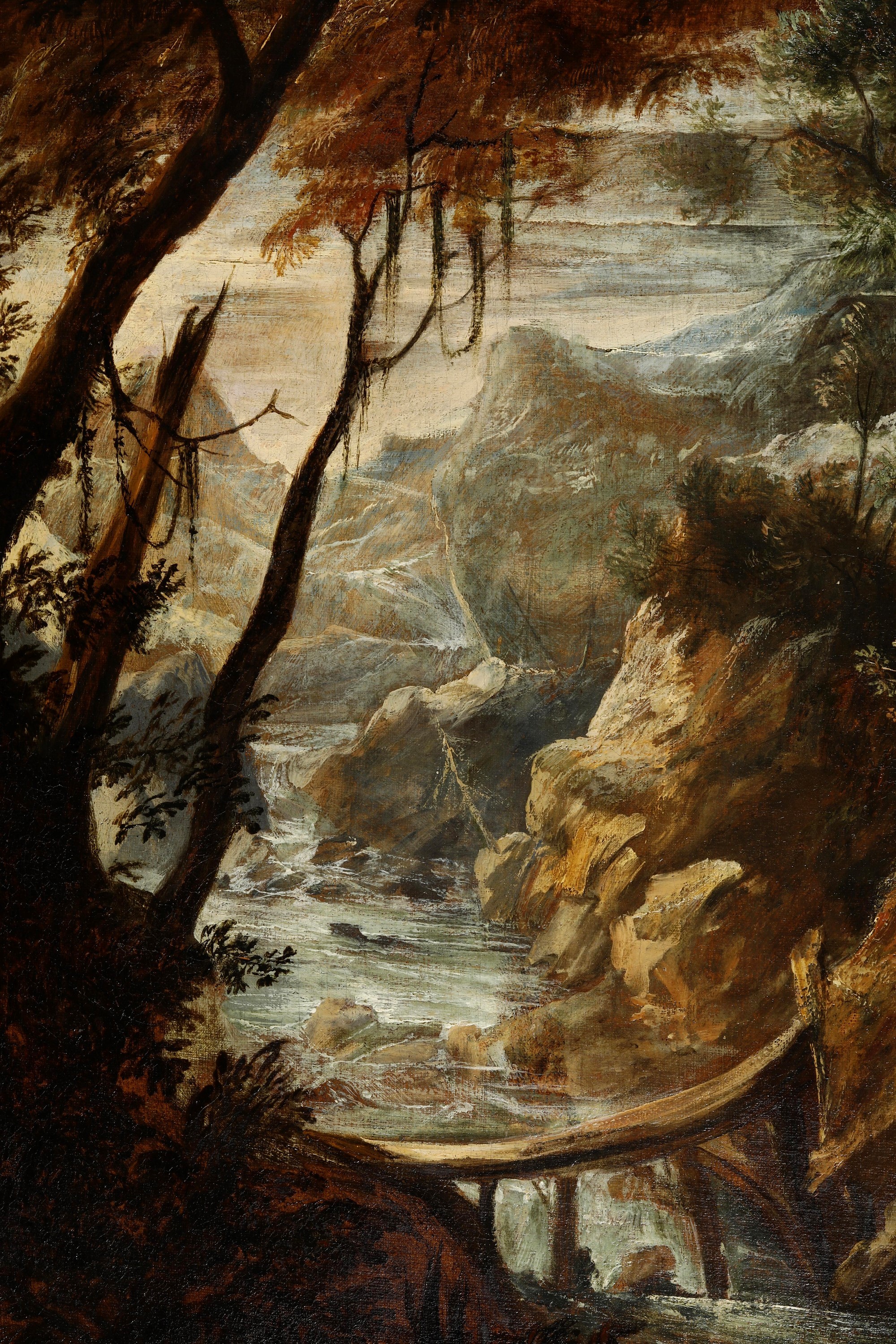 Pietro Montanini - Paesaggio di montagna, olio su tela