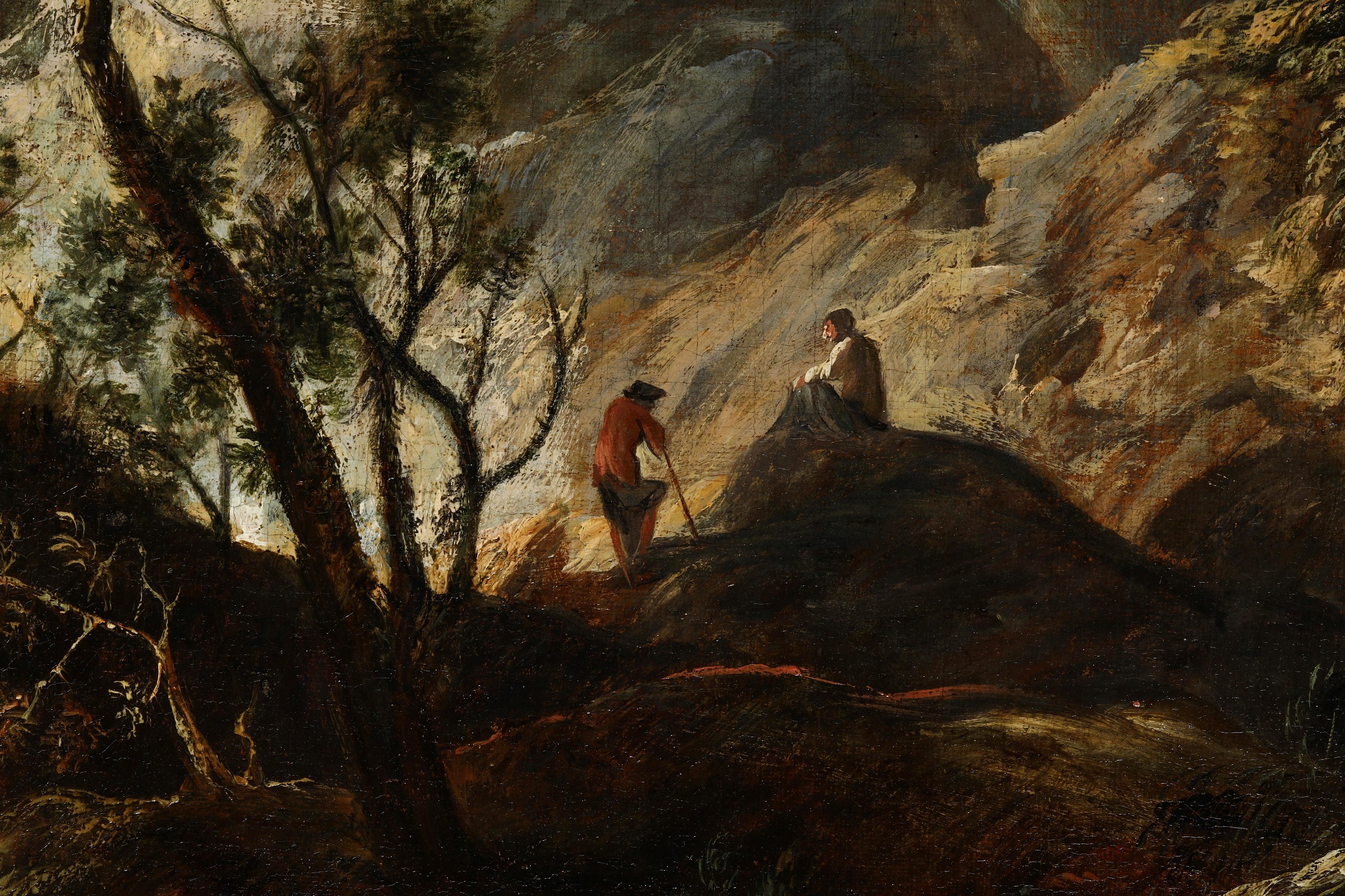 Pietro Montanini - Paesaggio di montagna, olio su tela
