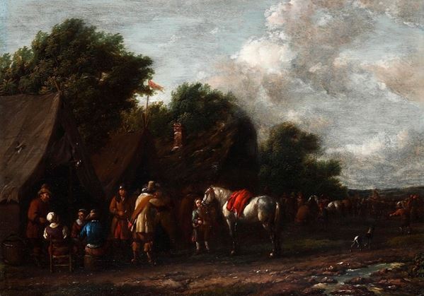 Sosta di cavalieri presso una locanda