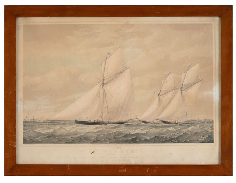 Stampa raffigurante la "Glance " in navigazione  - Auction Scientific Instruments and Maritime Art - Cambi Casa d'Aste