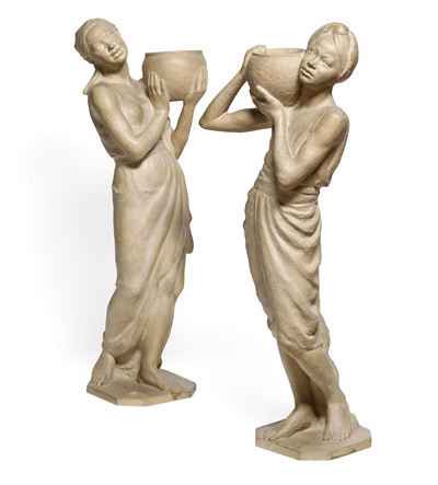 Portatrici d'acqua, terracotta modellata, 1959
