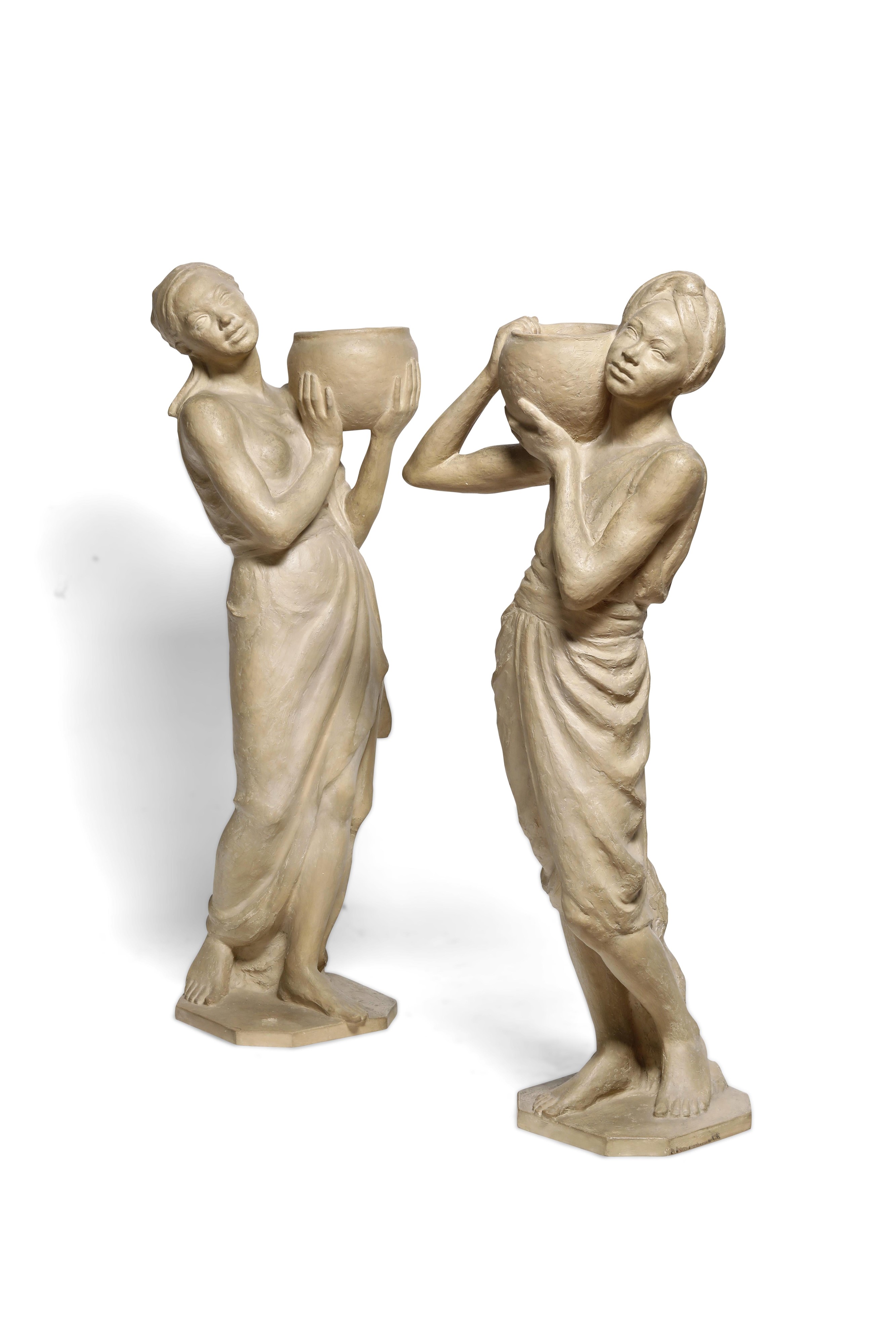 Giovanni Taverna - Portatrici d'acqua, terracotta modellata, 1959