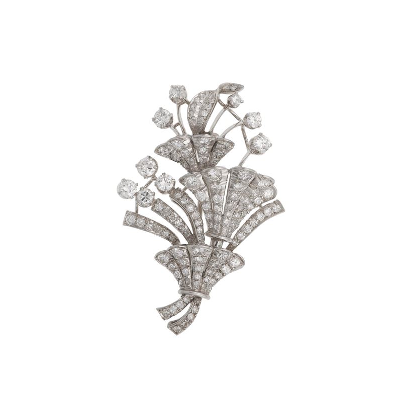 Spilla con diamanti  - Asta Fine Jewellery - Cambi Casa d'Aste