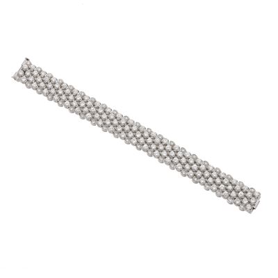 Bracciale a Nastro con Diamanti Taglio Brillante di Ct 20.00 Circa