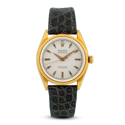 Oyster Perpetual ref. 6567 in oro giallo 18k con quadrante argentè
