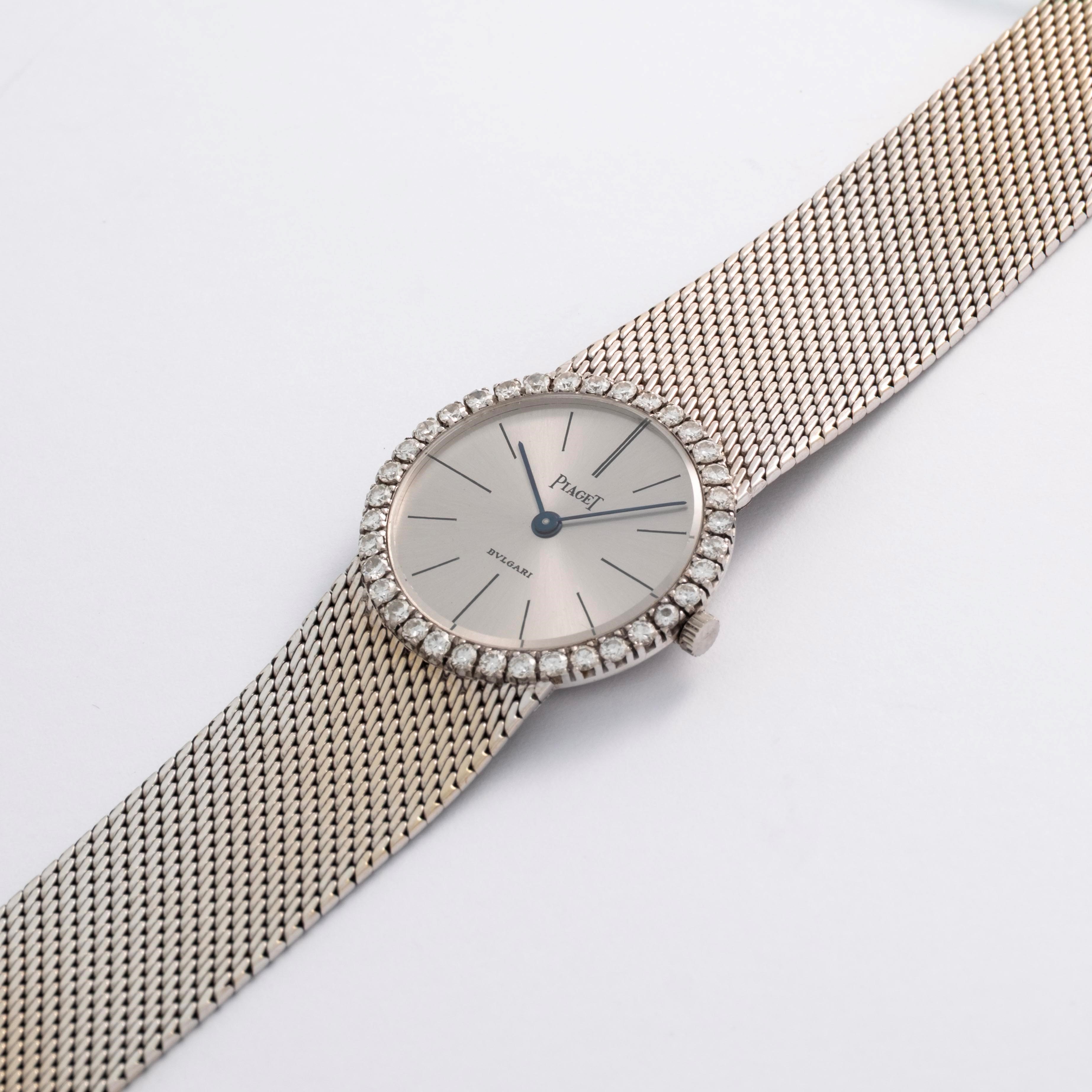 Piaget - Lady Diamonds 926 in oro bianco 18k con diamanti e bracciale integrato, quadrante Argent...